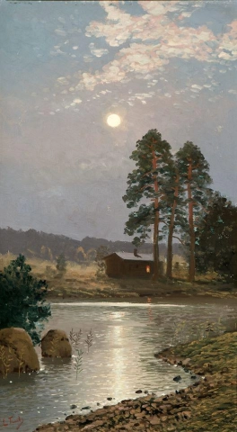 Paisaje iluminado por la luna de Eugen Taube