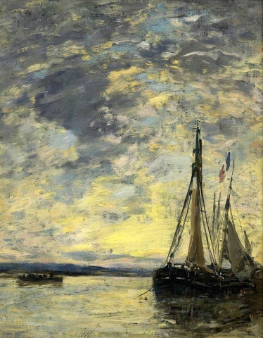 Eugene Boudin - Segelboote am Kai 1885