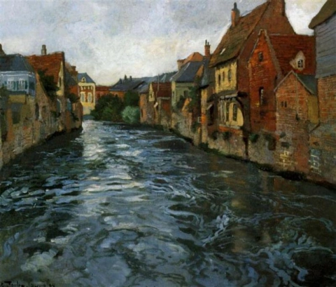 Flodutsikt över Abbeville 1894