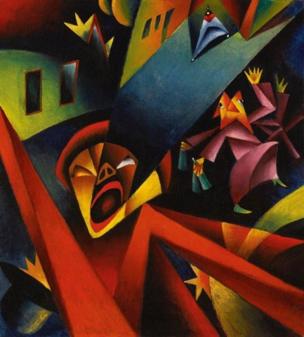 Georg Scholz Nachtlicher Larm - Nocturnal Noise - 1919