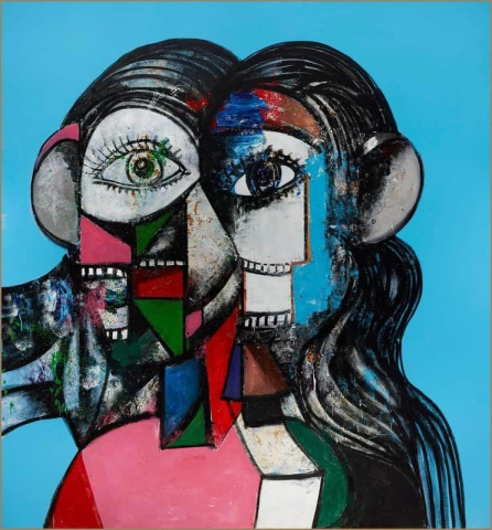 George Condo Prismatic Head Composition