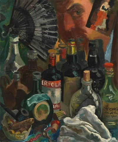 George Grosz Jag själv och Barroom Mirror