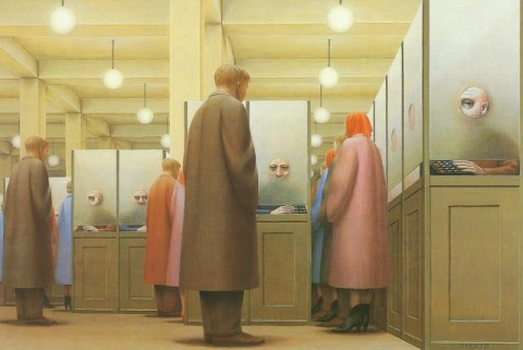 Ufficio governativo di George Tooker 1956