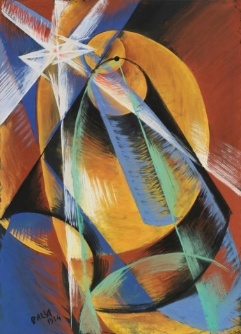 Giacomo Balla, Studio per Mercurio che passa davanti al sole visto dal cannocchiale, 1914