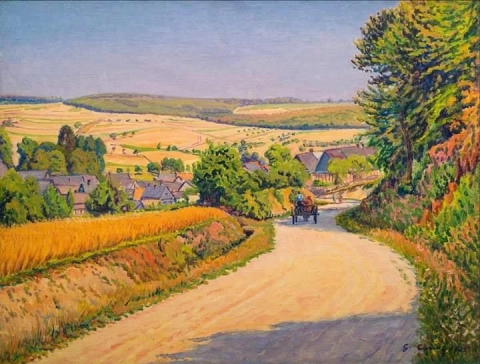 Gustave Cariot-kar op het bloemrijke pad, 1929