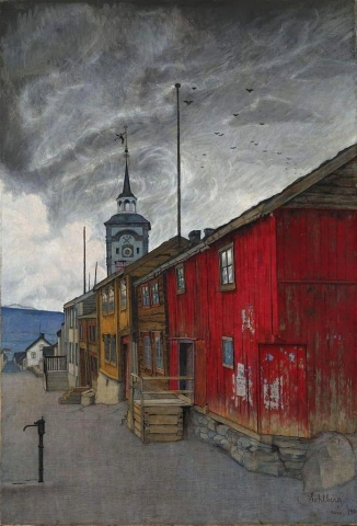 Rua Harald Sohlberg em Roros - 1902