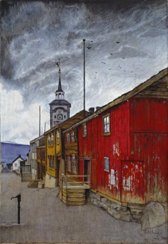 Harald Sohlberg Ulice W Roros – 1902