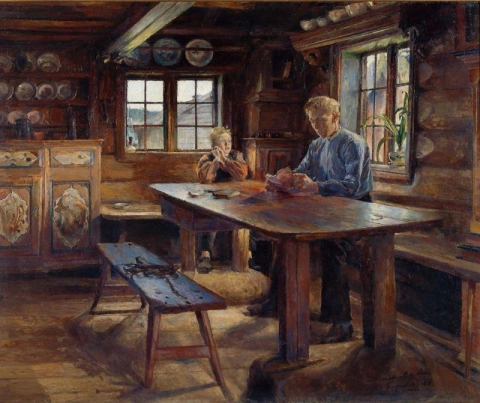 Harriet Backer Tarea interior 1888