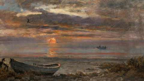 Holger Henrik Herholdt Drachmann, Pôr do sol em um dia de janeiro em Skagen, 1907