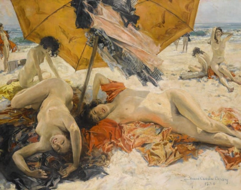 Howard Chandler Christy Nus na praia 1930