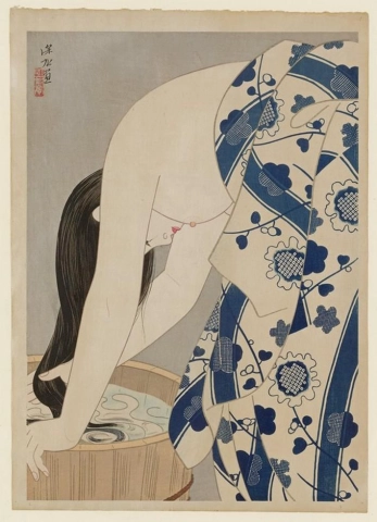 Itō Shinsui, Die Haare waschen, 1952