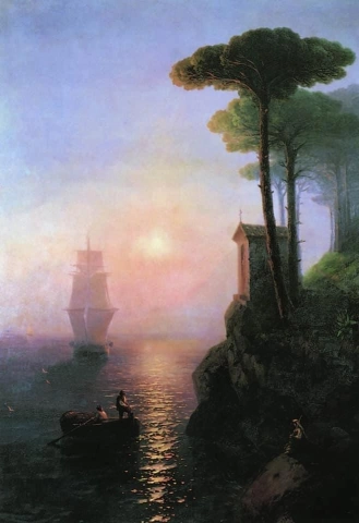 Ivan Aivazovsky Manhã enevoada na Itália, 1864