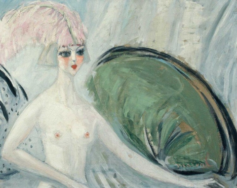 Odalisque med en rosa fjäder, 1921