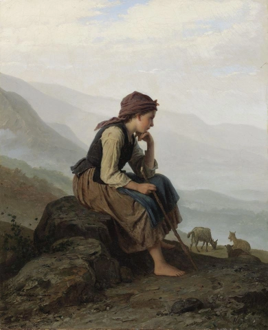 Johann Georg Meyer Von Bremen Die Ziegenhirtin