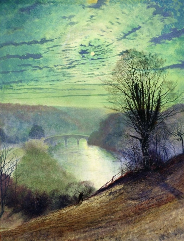 John Atkinson Grimshaw sugli alberi vicino al castello di Barnard - 1868