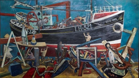 John Bellany, The Boat Builders, 1962