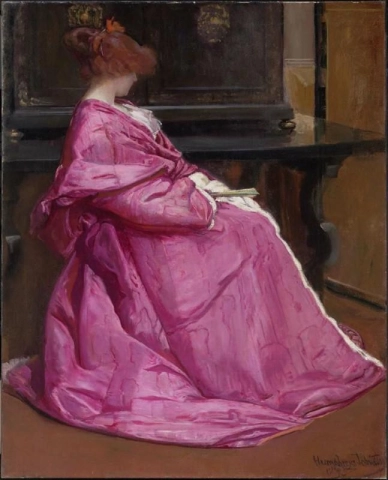 John Humphreys Johnston, De roze domino, ca. 1895