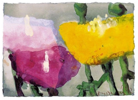 Klaus Fußmann Gelber, roter und rosa Mohn, 2002