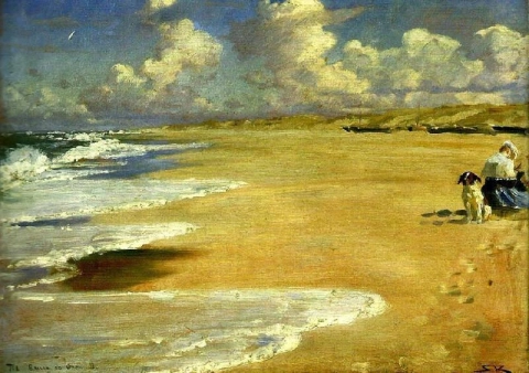 Kroyer Marie Kroyer Painting On The Beach