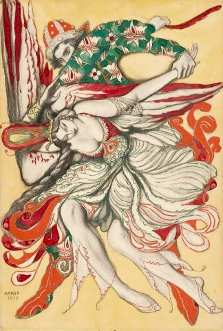 Leon Bakst Prince Ivan Capturing The Firebird 1915