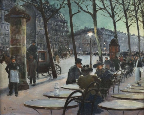 Louis Abel-Truchet, Rue parisienne. Huile sur panneau, 1894