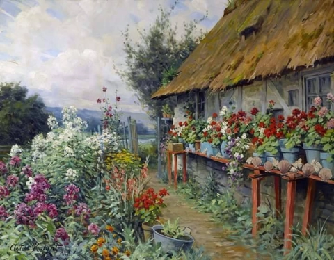 Jardin du chalet en fleurs