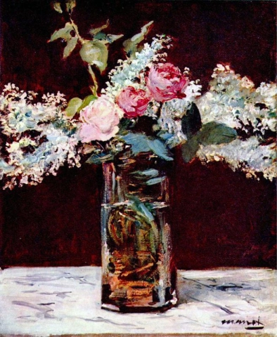 Still Life With Lilacs and Roses