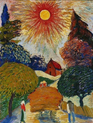 Marianne von Werefkin, Gleissende Sonne über Heuwagen