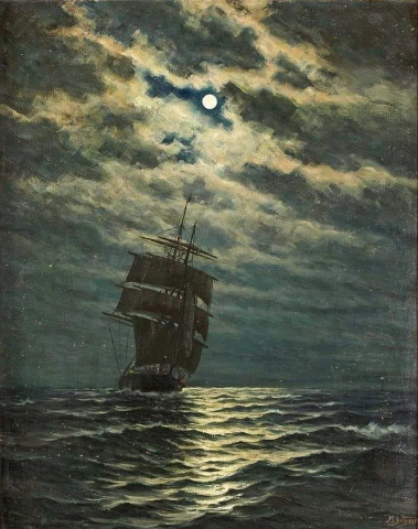 Nave di Martin Aagaard al chiaro di luna