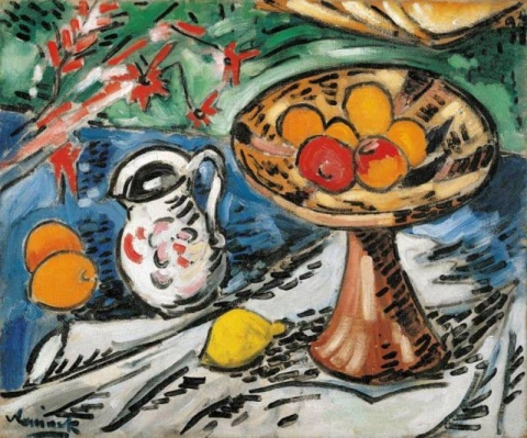 Maurice De Vlaminck Stilleben med fruktskål 1905-06