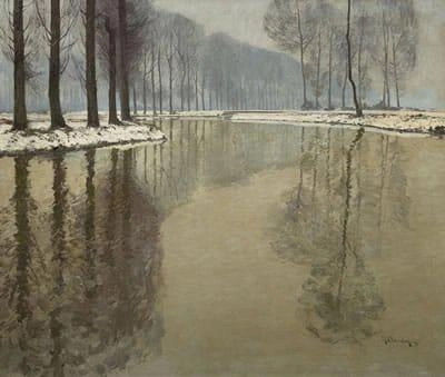 Max Clarenbach Inverno sul fiume Erft