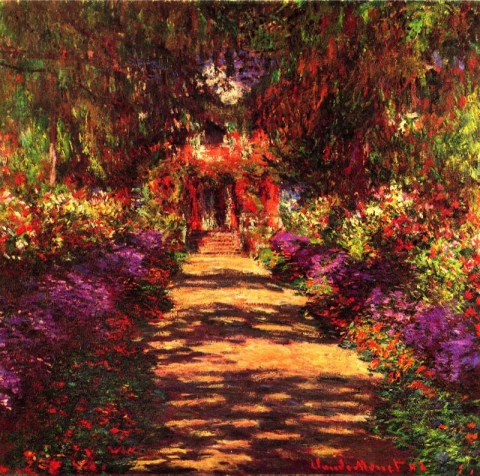 Caminho no jardim de Monet em Giverny