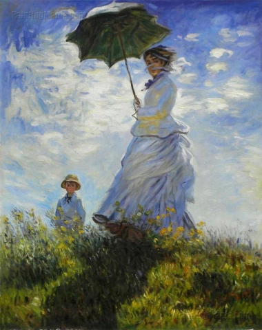 Donna con l'ombrellone - Madame Monet e suo figlio