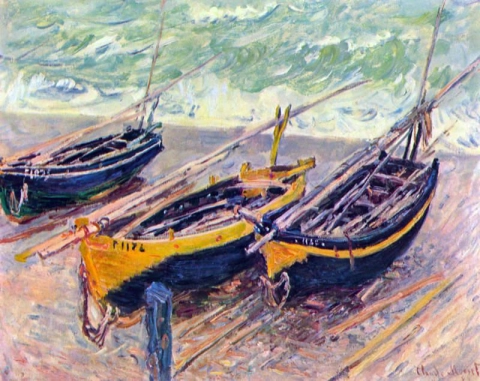 Quai De Etretat - Three Fishing Boats