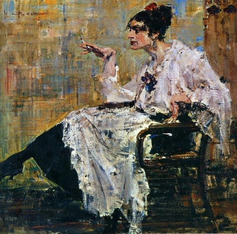 Nicolai Fechin Mulher com cigarro - 1917