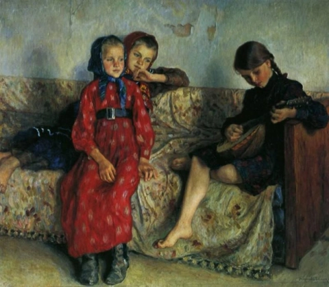 Nikolay Bogdanov-Belsky, Gli amici del villaggio, 1913