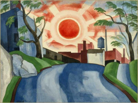 Oscar Bluemner Puesta de sol 1925