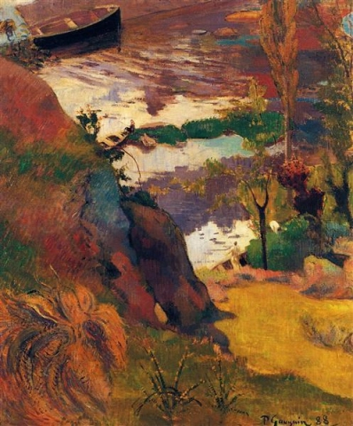 Fischer und Badegäste auf der Aven 1888