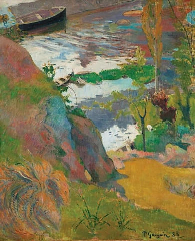 Fischer und Badegäste in der Aven, 1888