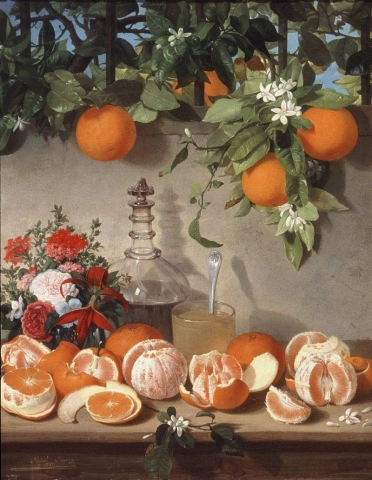 Rafael Romero Barros Bodegon De Naranjas - Stilleben med appelsiner - 1863