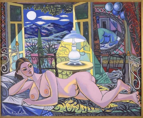 Rafael Zabaleta Notturno spagnolo del desnudo 1954