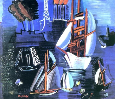 Barcos de Raoul Dufy en Le Havre - Bateaux Au Havre 1926