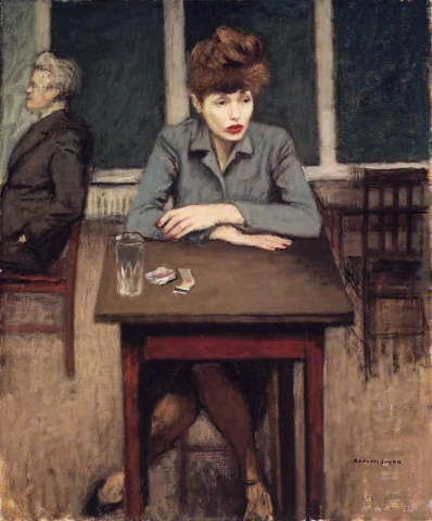 Raphael Soyer -kahvilakohtaus 1946