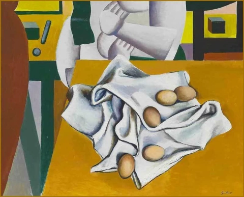 Renato Guttuso ägg på tyg och hyllning till Leger