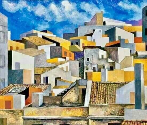 Renato Guttuso Tetti Di Alcamo 1976