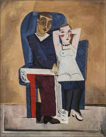 Rene Guiette Man And Woman In A Gray Armchair