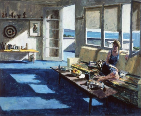 Roger Kuntz Interieur mit Figur 1966