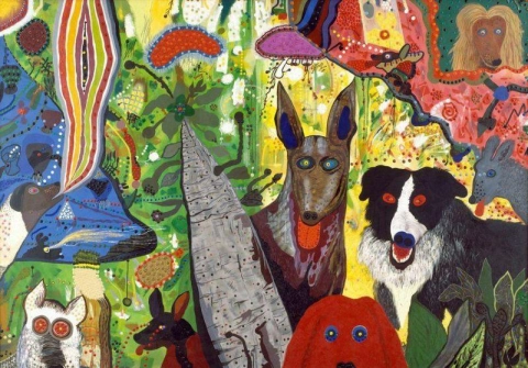 Roy De Forest Country Dog Gentlemen – 1972