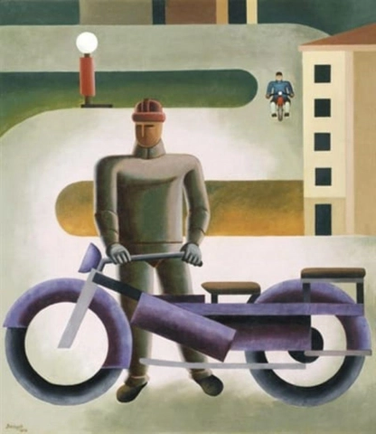 Sandor Bortnyik Motorradfahrer 1928