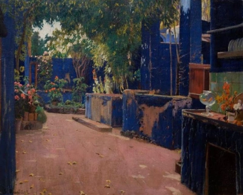 Santiago Rusinol Cortile Blu Arenys De Munt 1913